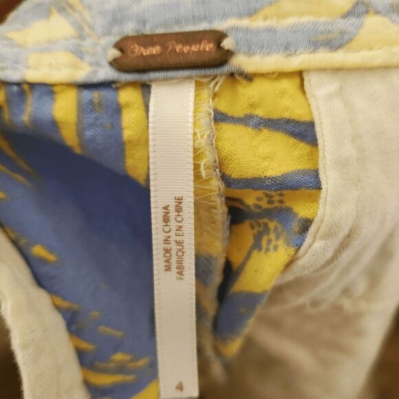 Free People Women's Young Mango Combo Palm Tree Print Shorts 4 - Picture 3 of 8